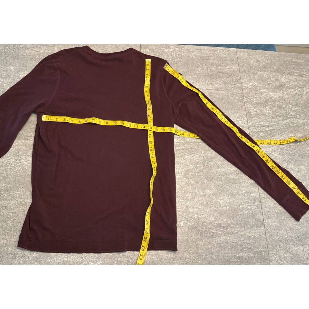 Hollister SZ XL Men's Burgundy Logo Long Sleeve T-shirt Crew Neck 2000s Vintage - Picture 2 of 10
